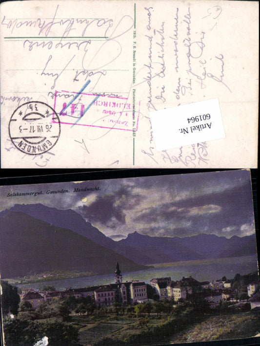 601964,Gmunden am Traunsee Mondnacht Mond pub Brandt 1348