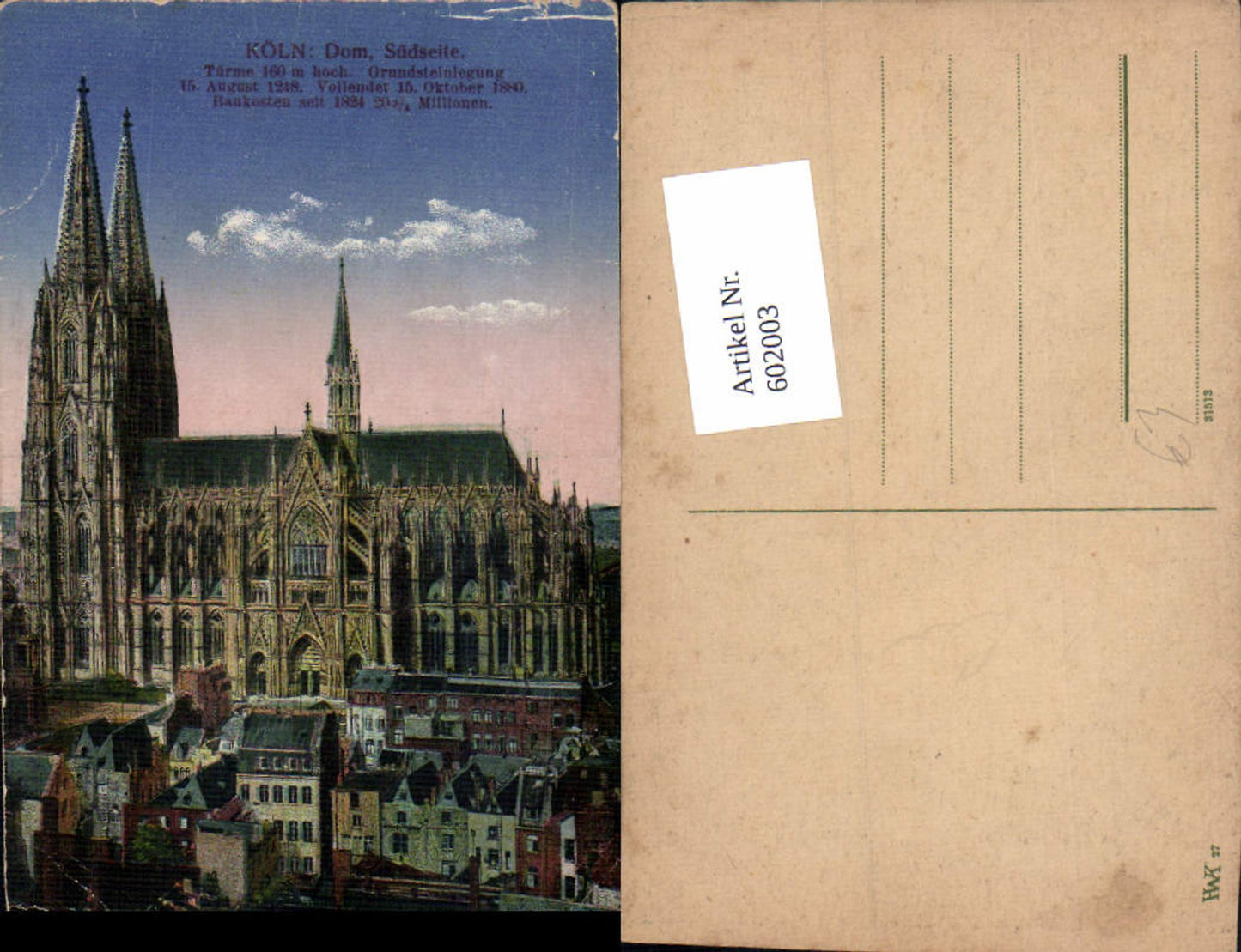 602003,Köln am Rhein Cöln Dom Südseite