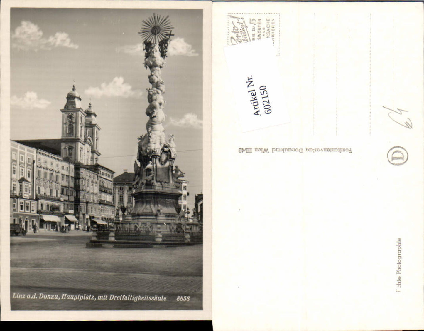 602150,Linz an der Donau Hauptplatz m. Dreifaltigkeitssäule