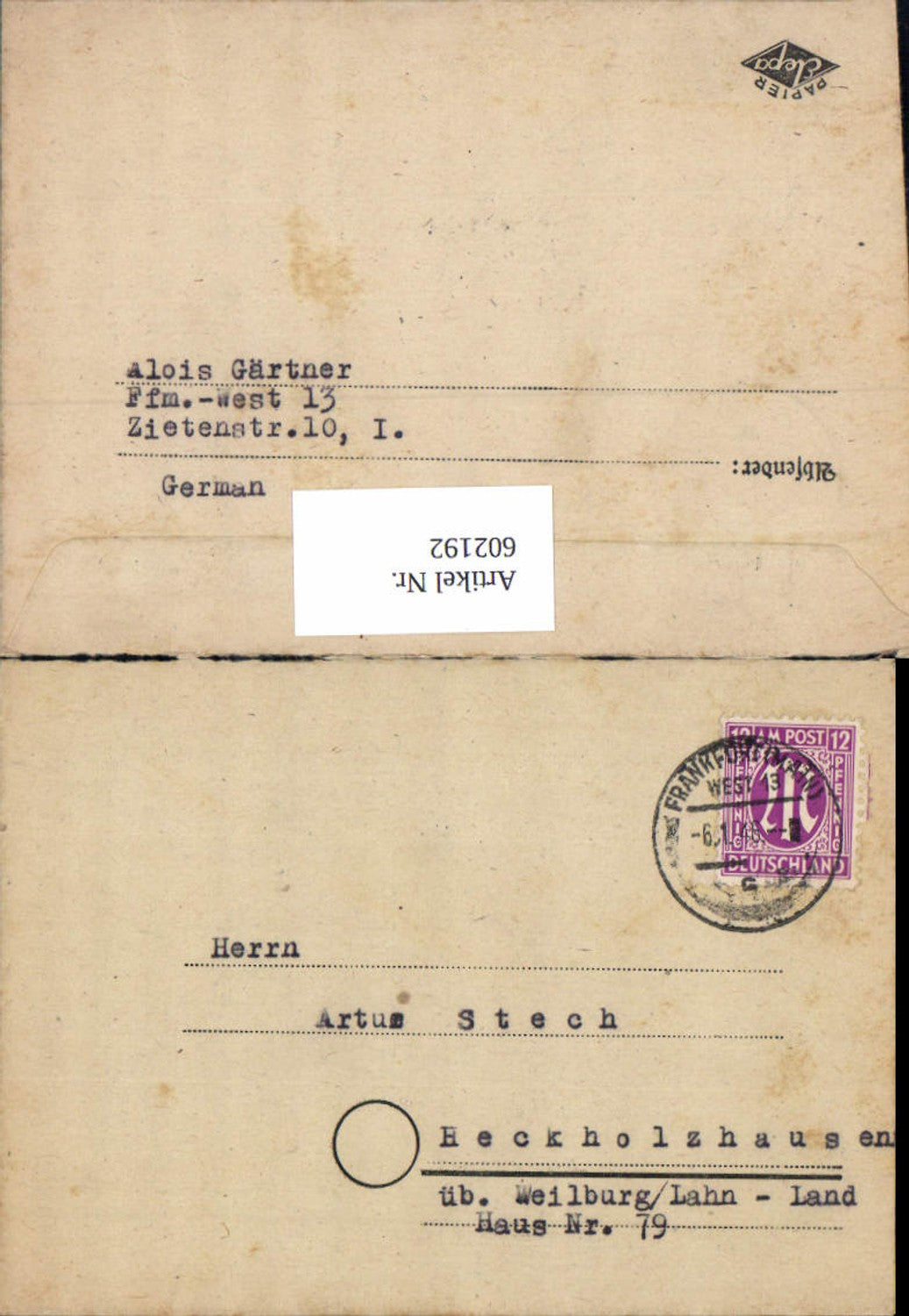 Alte Ansichtskarte – Old Postcard