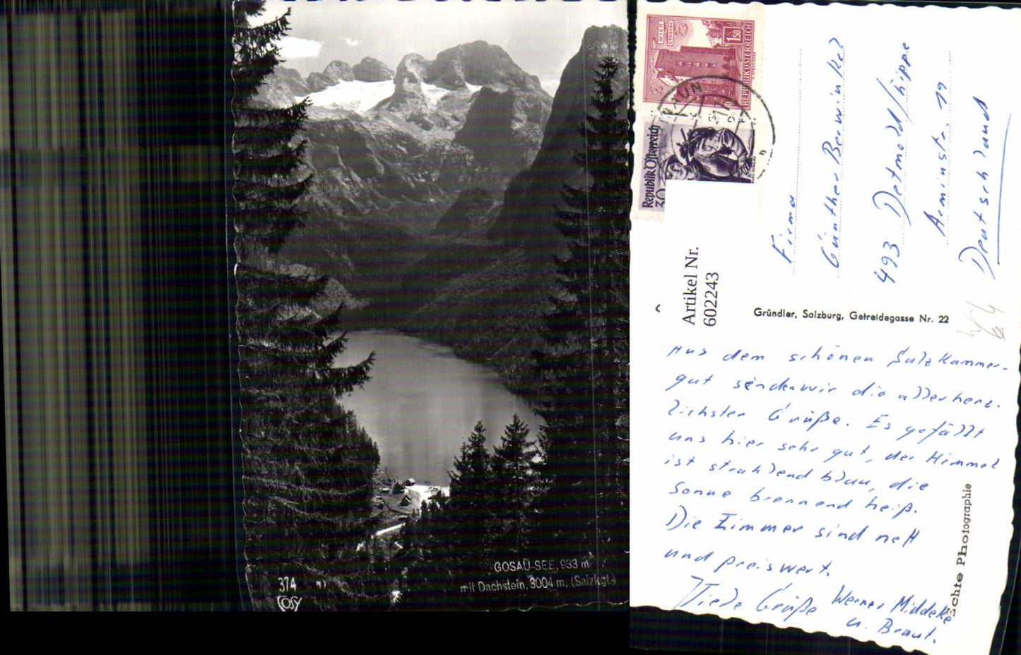 602243,Foto Ak Gosausee m. Dachstein Gosau