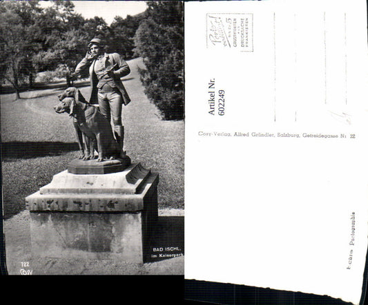 602249,Foto Ak Bad Ischl Kaiserpark Statue