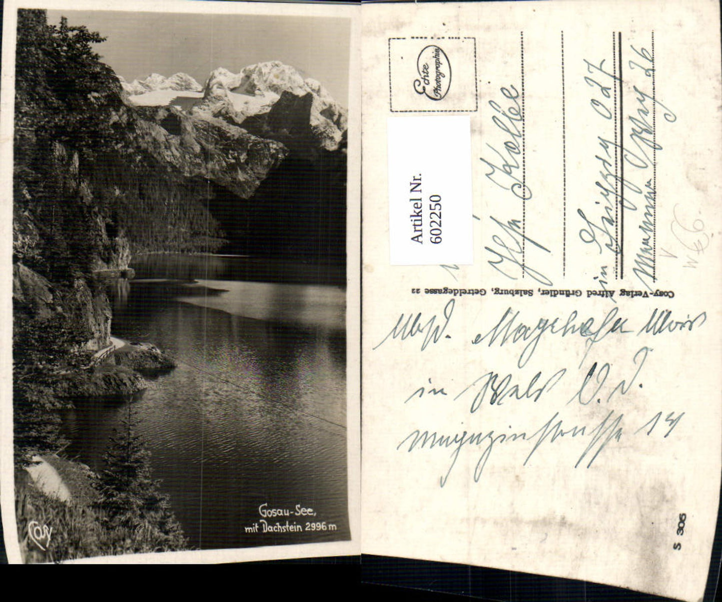 602250,Foto Ak Gosausee m. Dachstein Gosau pub Cosy S 306