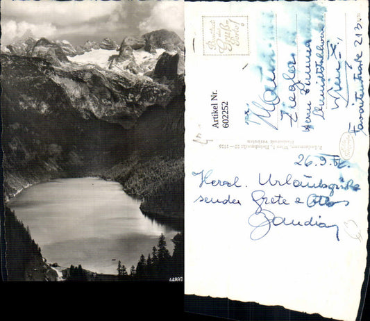 602252,Foto Ak Vorderer Gosausee m. Dachstein Gosau