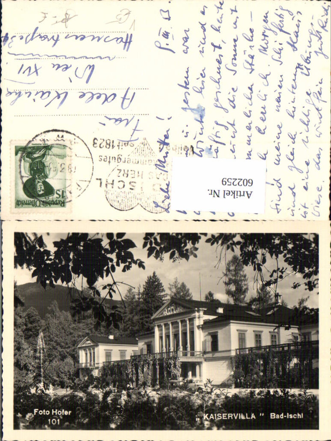 602259,Foto Ak Bad Ischl Kaiservilla pub Foto Hofer 101