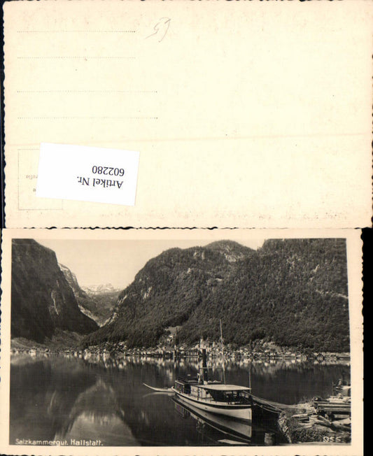 602280,Foto Ak Hallstatt Ansicht m. Schiff Dampfer