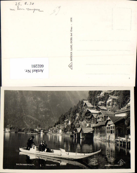 602281,Foto Ak Hallstatt Boot Tracht