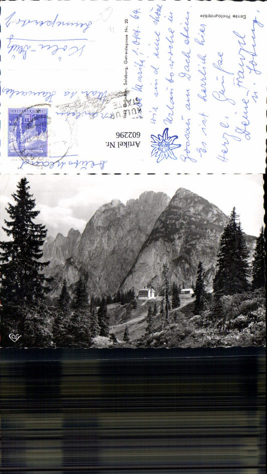 602296,Foto Ak Gablonzer-Haus m. Donnerkogel Gosau