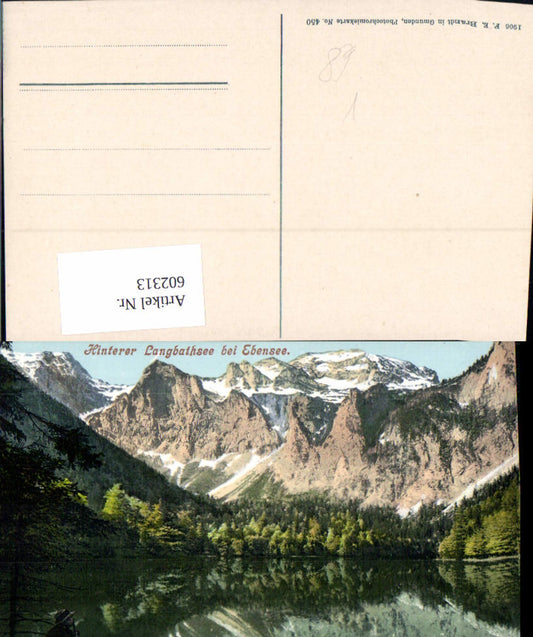 602313,Hinterer Langbathsee b. Ebensee Mann Rauchen Pfeife a. Ufer pub F. E. Brandt 450