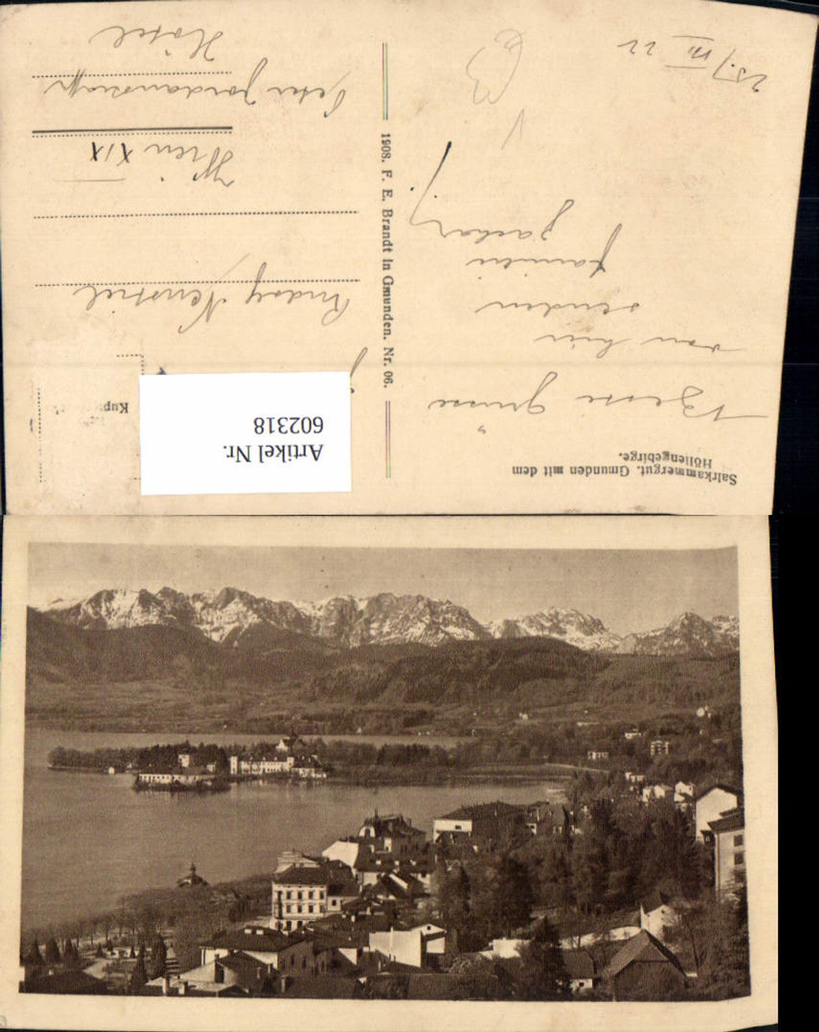 602318,Gmunden m. d. Höllengebirge pub F. E. Brandt 06