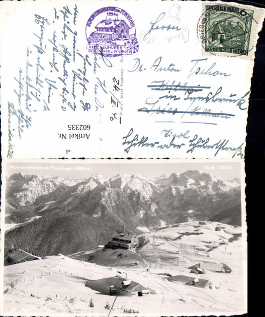 602335,Foto Ak Ebensee Feuerkogel Winteransicht 1946