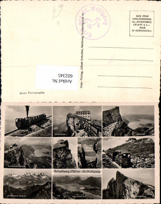 602345,Mehrbild Ak Schafberg St Wolfgang im Salzkammergut Zahnradbahn Berghotel Gipfel