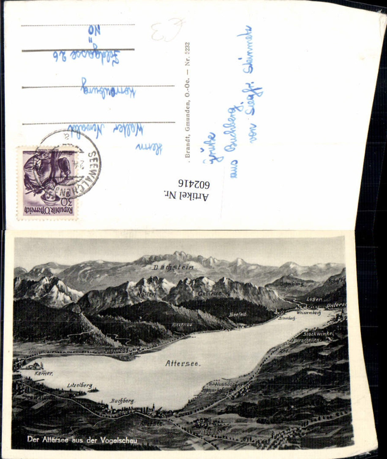 602416,Lagekarte Attersee aus der Vogelschau