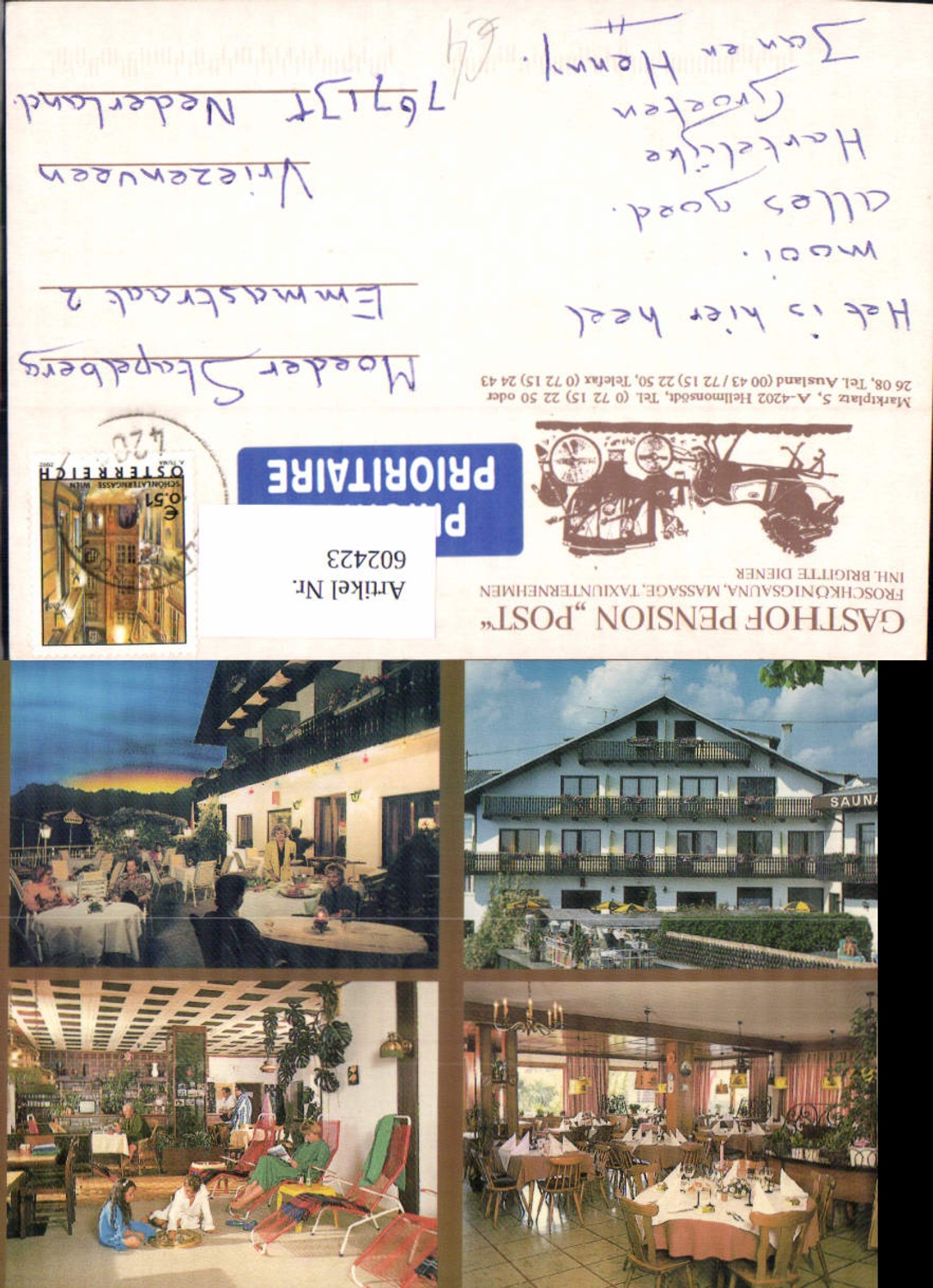 602423,Mehrbild Ak Hellmönsödt Gasthof Pension Post Gaststube