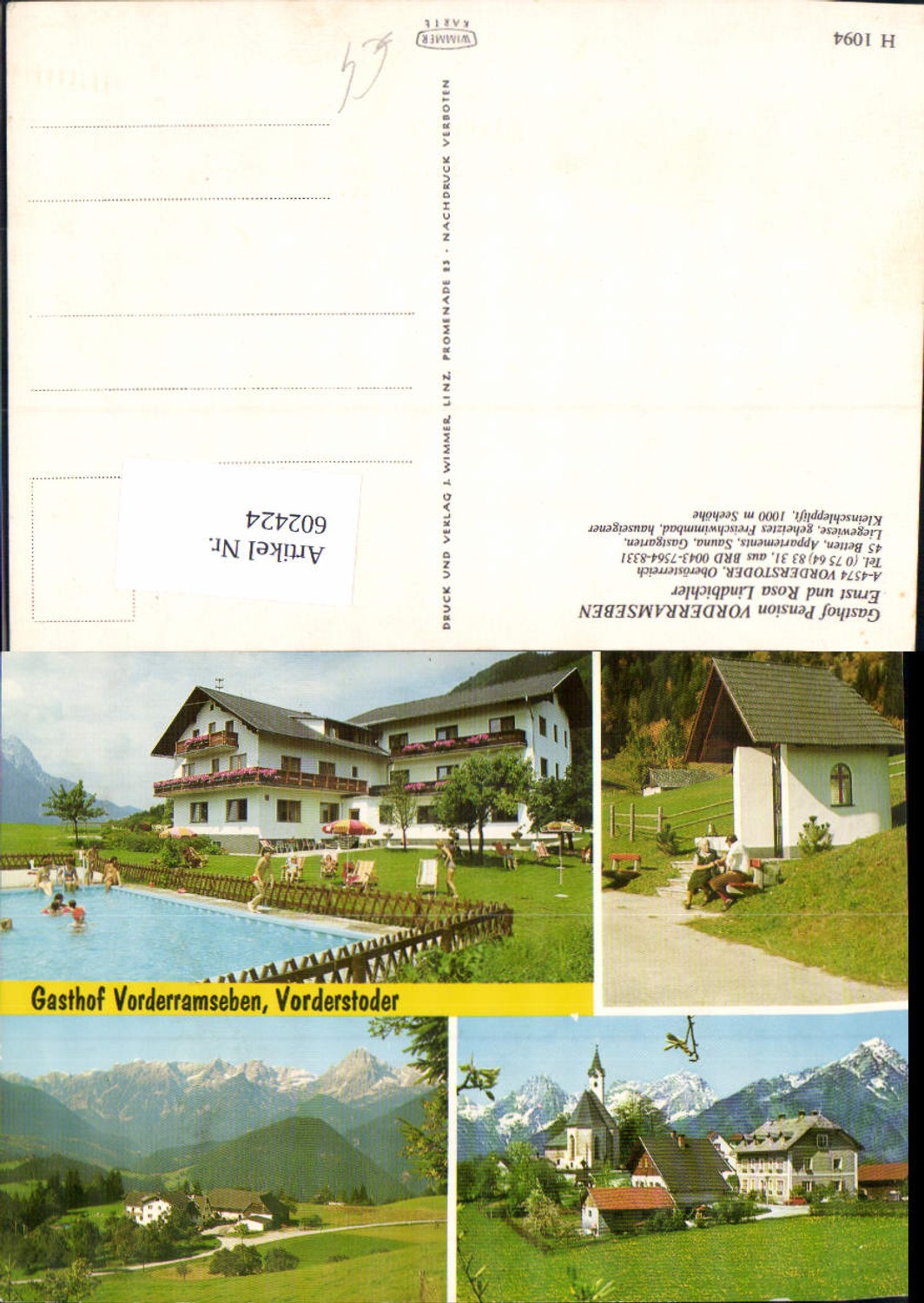 602424,Mehrbild Ak Gasthof Vorderramseben Vorderstoder Schwimmbad
