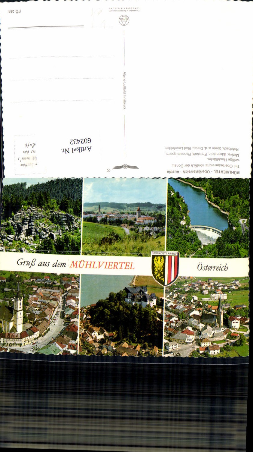 602432,Mehrbild Ak Mühlviertel Bärenstein Freistadt Bad Leonfelden Grein pub Alpine Luftbild FÖ 254