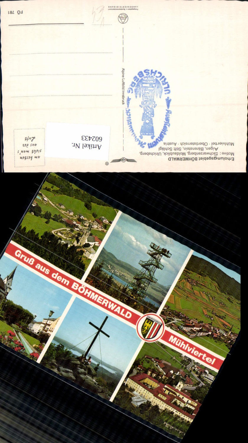 602433,Mehrbild Ak Böhmerwald Schwarzenberg Stift Schlägl Ulrichsberg pub Alpine Luftbild FÖ 781