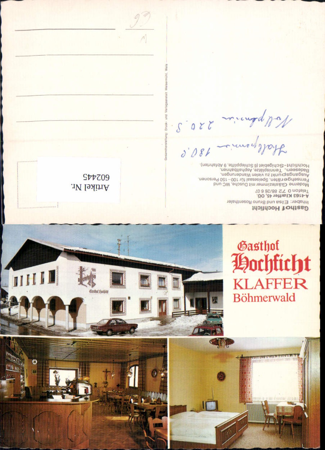 602445,Mehrbild Ak Klaffer am Hochficht Gasthof Hochficht Böhmerwald