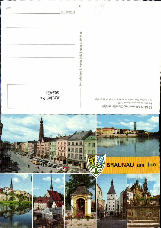 602461,Mehrbild Ak Braunau a. Inn Hauptplatz Statue