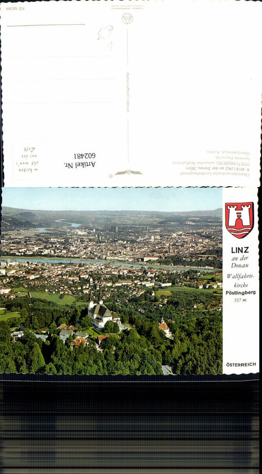602481,Linz a. d. Donau Pöstlingberg pub Alpine Luftbild FÖ 58204