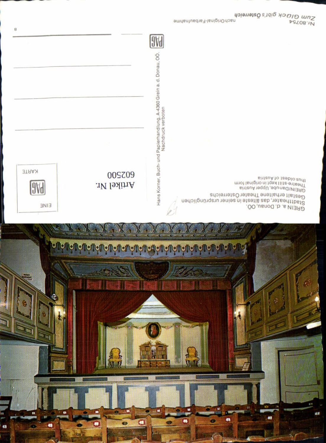 602500,Grein a. d. Donau Stadttheater Theater Innenansicht