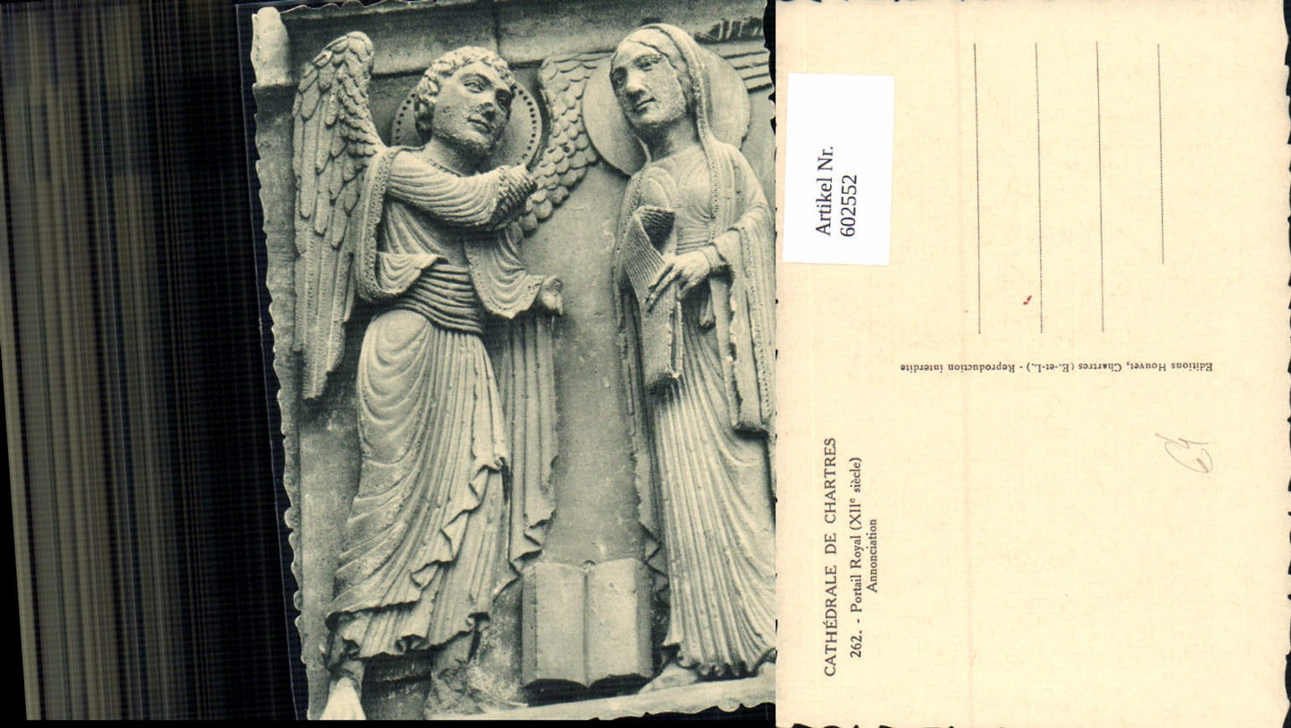 602552,Cathedrale de Chartres Portail Royal Annonciation Plastik Figur