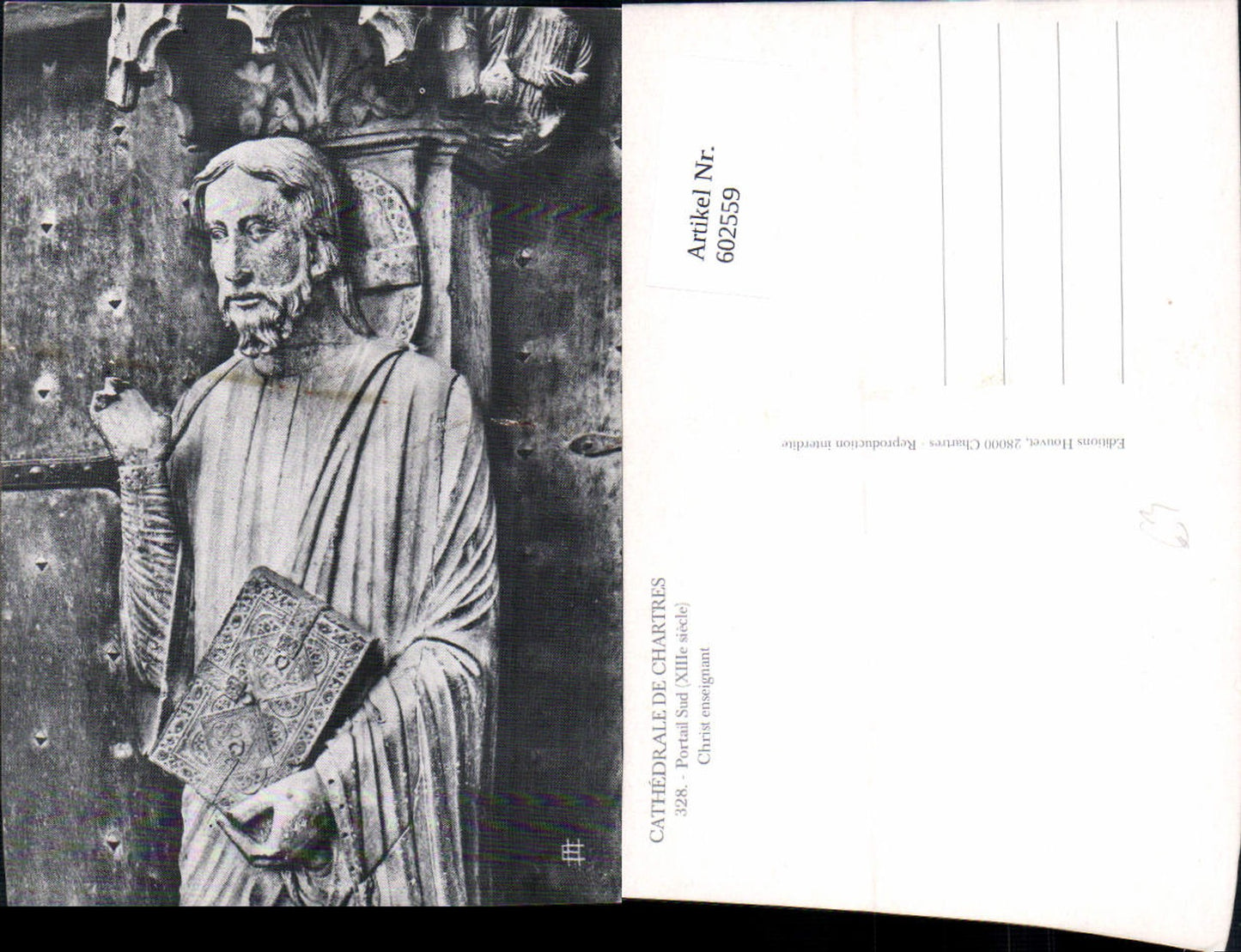 602559,Cathedrale de Chartres Portail Sud Christ enseignant Figur Skulptur