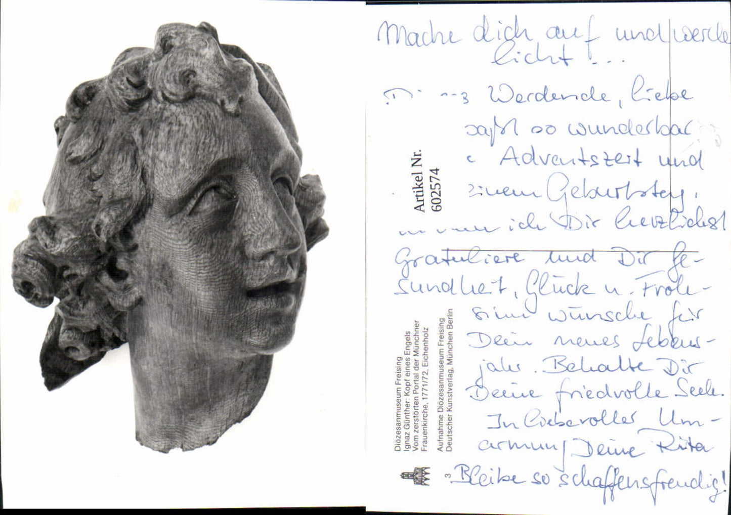 602574,Freising Ignaz Günther Kopf eines Engels Figur