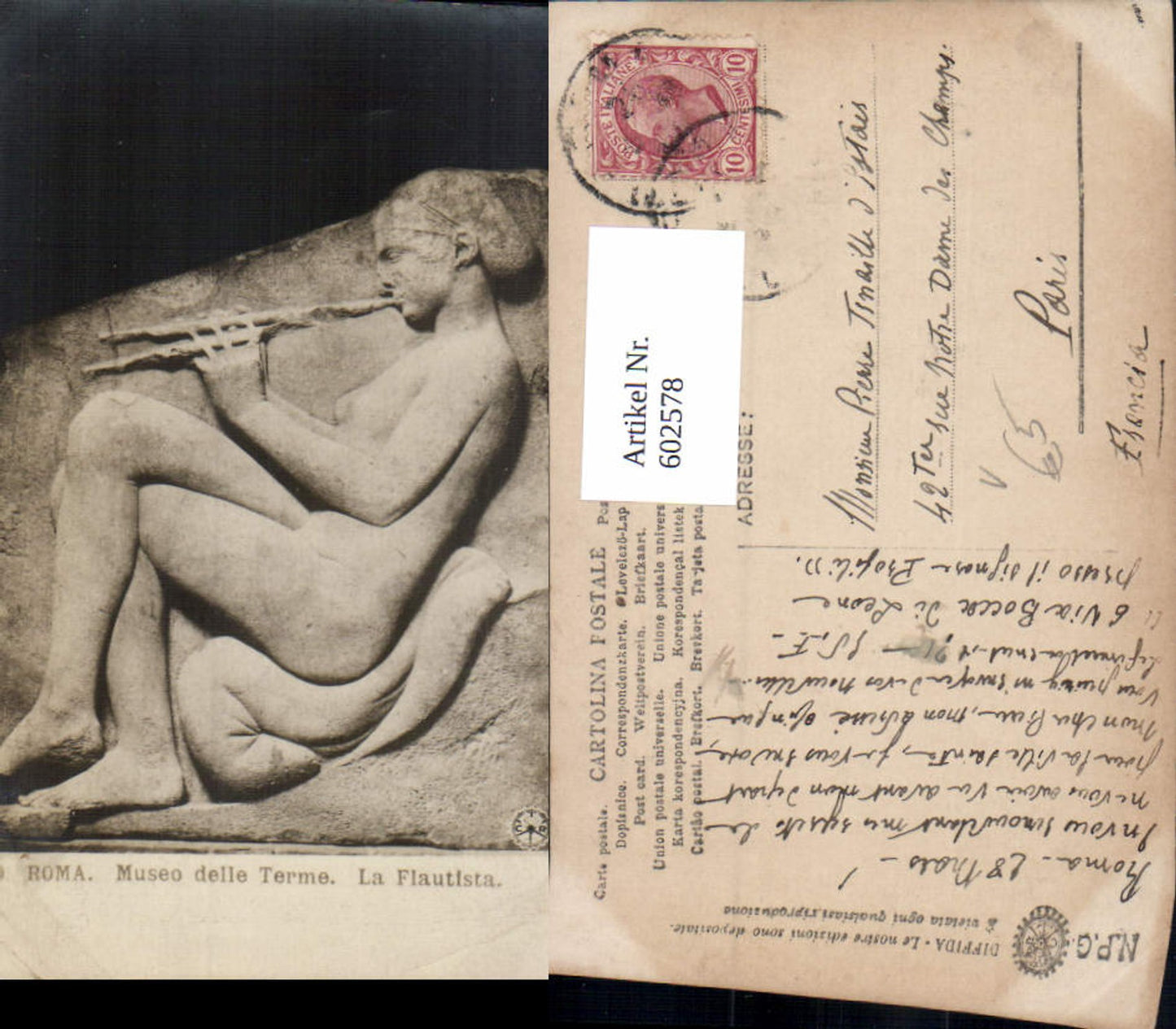 602578,Roma Rom La Flautista Plastik Skulptur pub NPG 220