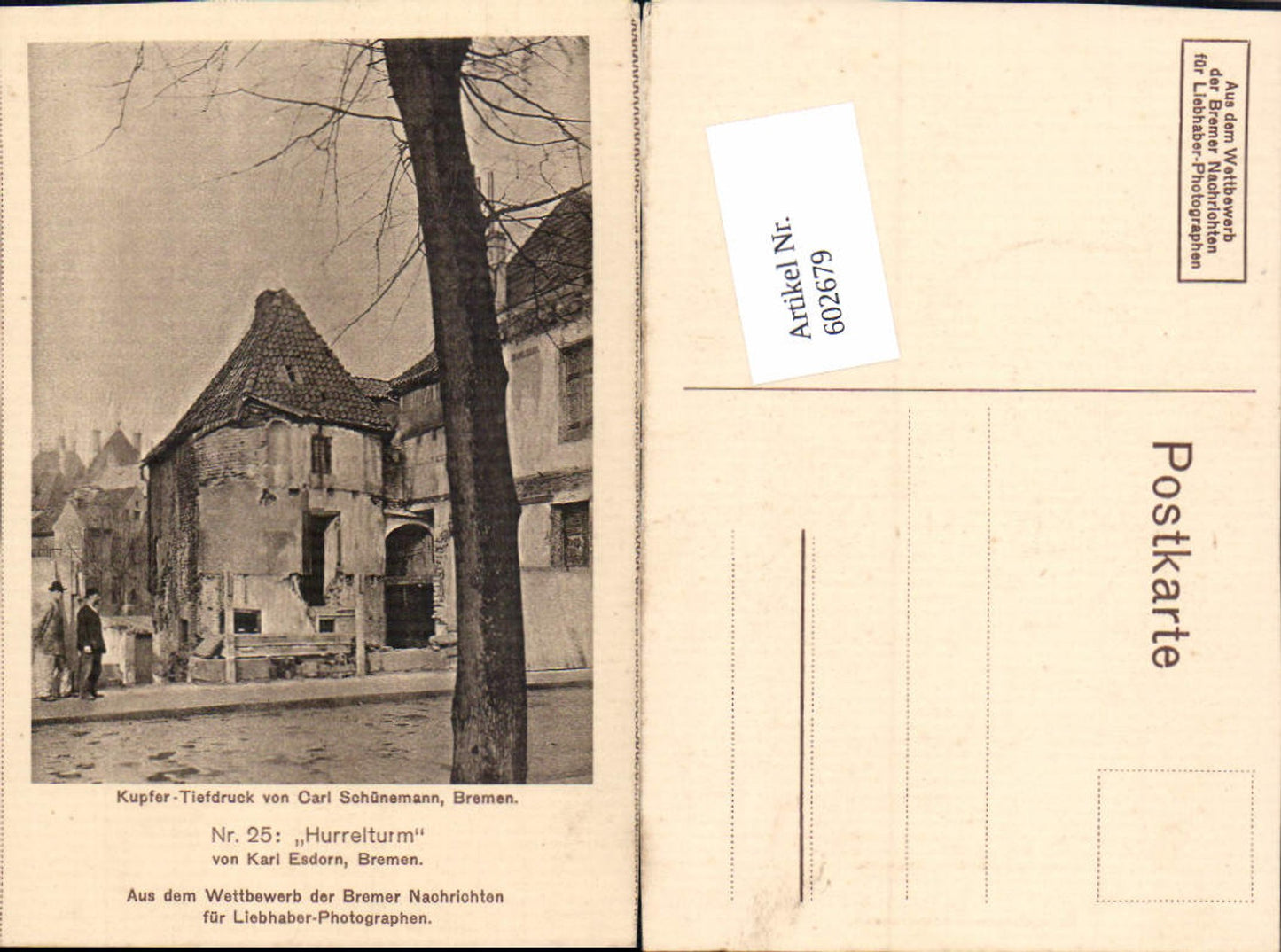 Karl Esdorn Bremen Hurrelturm Competition of the Bremer Nachrichten for amateur photographers