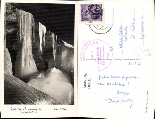 603611,Foto Ak Dachstein Rieseneishöhle Jungeisbildung Obertraun