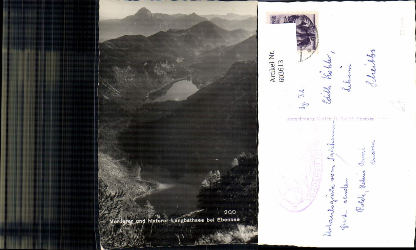 603613,Foto Ak Vorderer u. Hinterer Langbathsee b. Ebensee