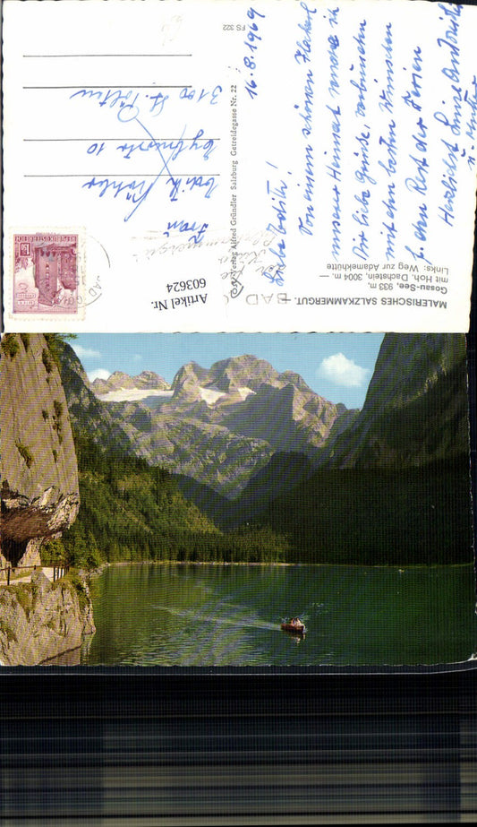 603624,Gosausee Gosau m. Hoh. Dachstein Weg zur Adamekhütte Boot