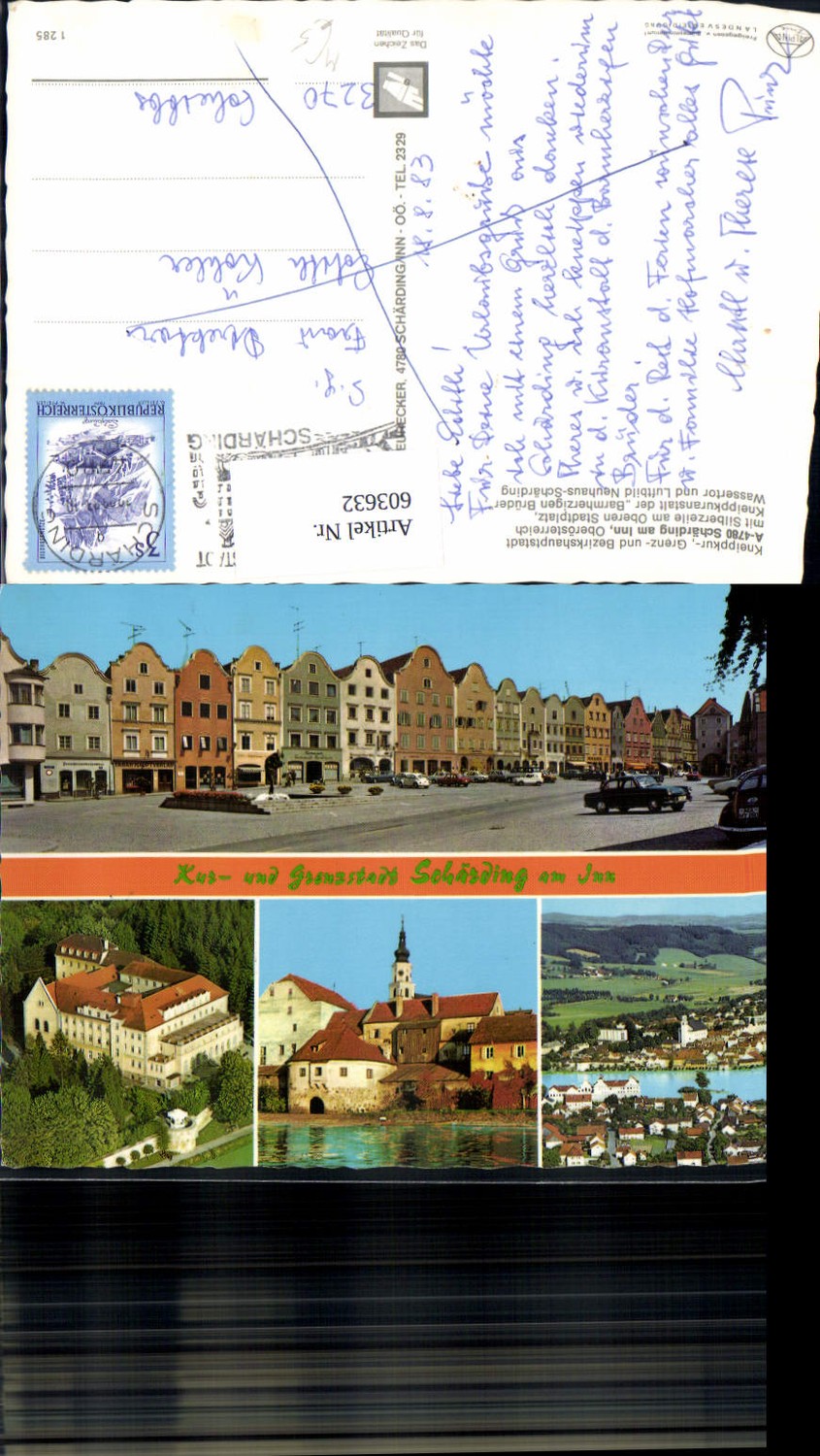 603632,Mehrbild Ak Schärding a. Inn Silberzeile Stadtplatz VW Käfer