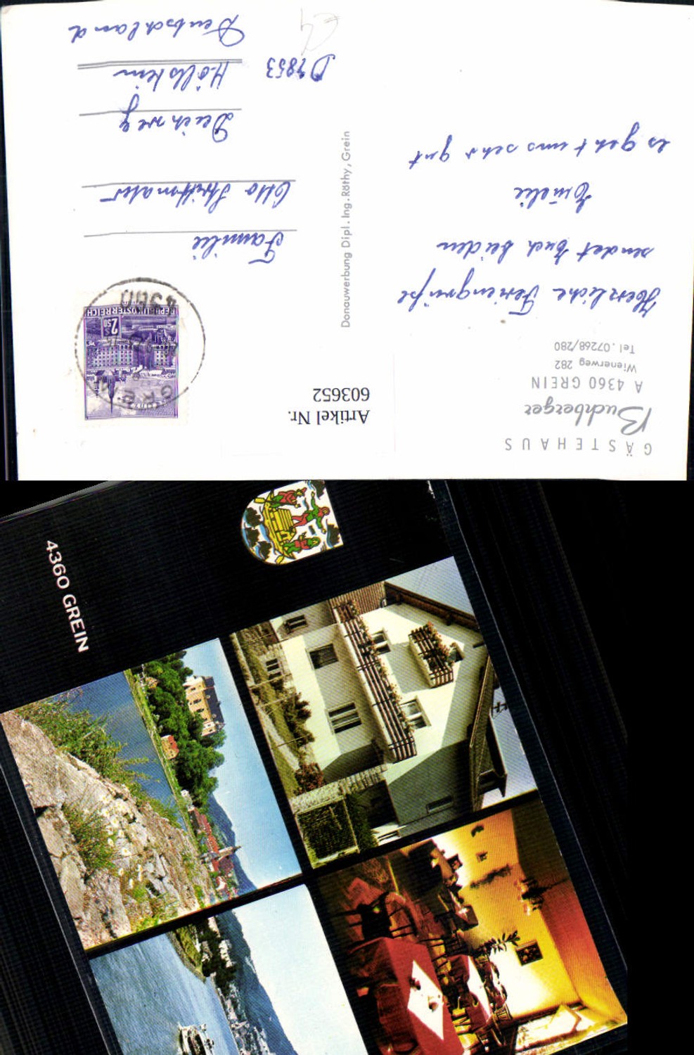 603652,Mehrbild Ak Grein Gästehaus Buchberger Schiff Dampfer Greinburg