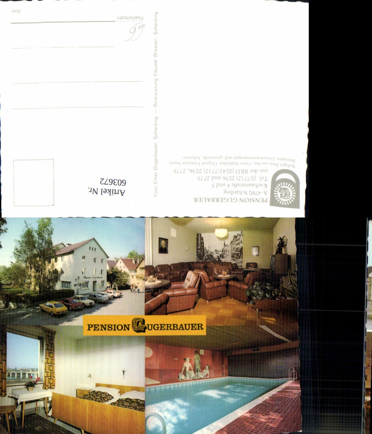 603672,Mehrbild Ak Schärding i. Innkreis Pension Gugerbauer Hallenbad