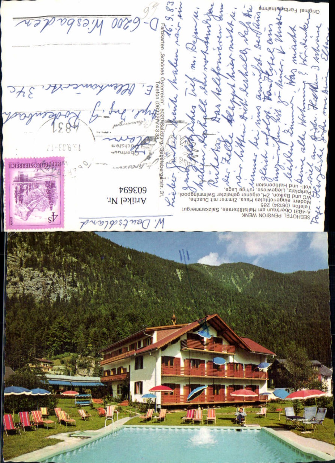 603694,Obertraun a. Hallstättersee Seehotel Pension Wenk Schwimmbad