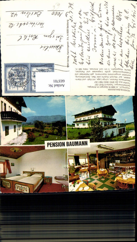 603701,Mehrbild Ak St Georgen i. Attergau Pension Baumann Gaststube