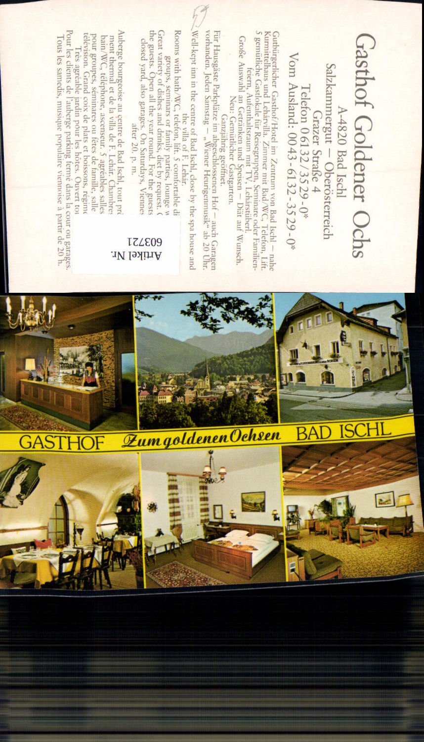 603721,Mehrbild Ak Bad Ischl Gasthof Zum goldenen Ochsen