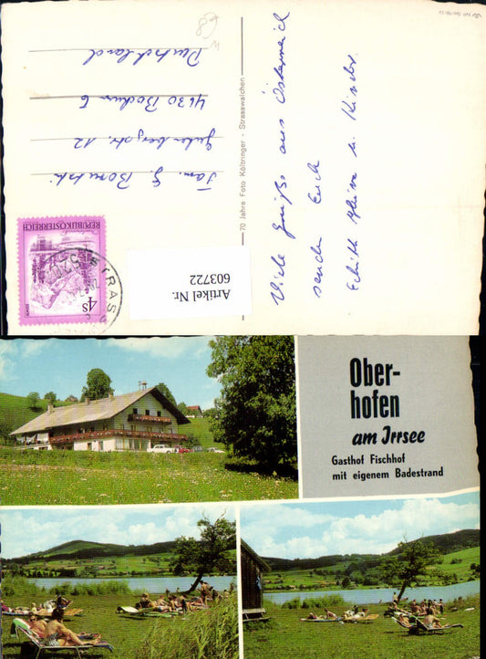 603722,Oberhofen a. Irrsee Gasthof Fischhof Badestrand Strandleben