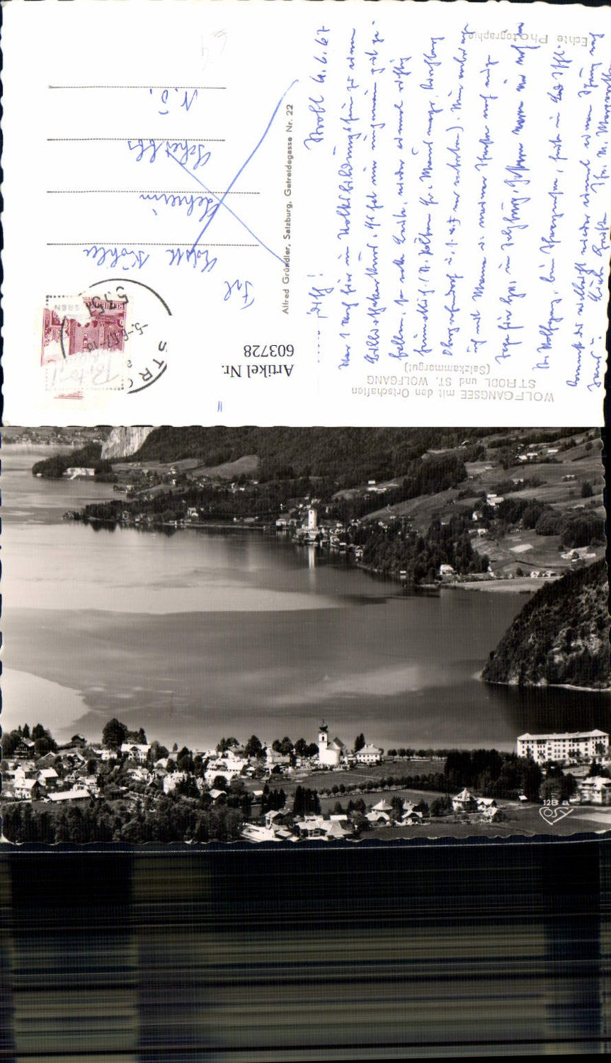 603728,Foto Ak Wolfgangsee m. Strobl u. St Wolfgang i. Salzkammergut
