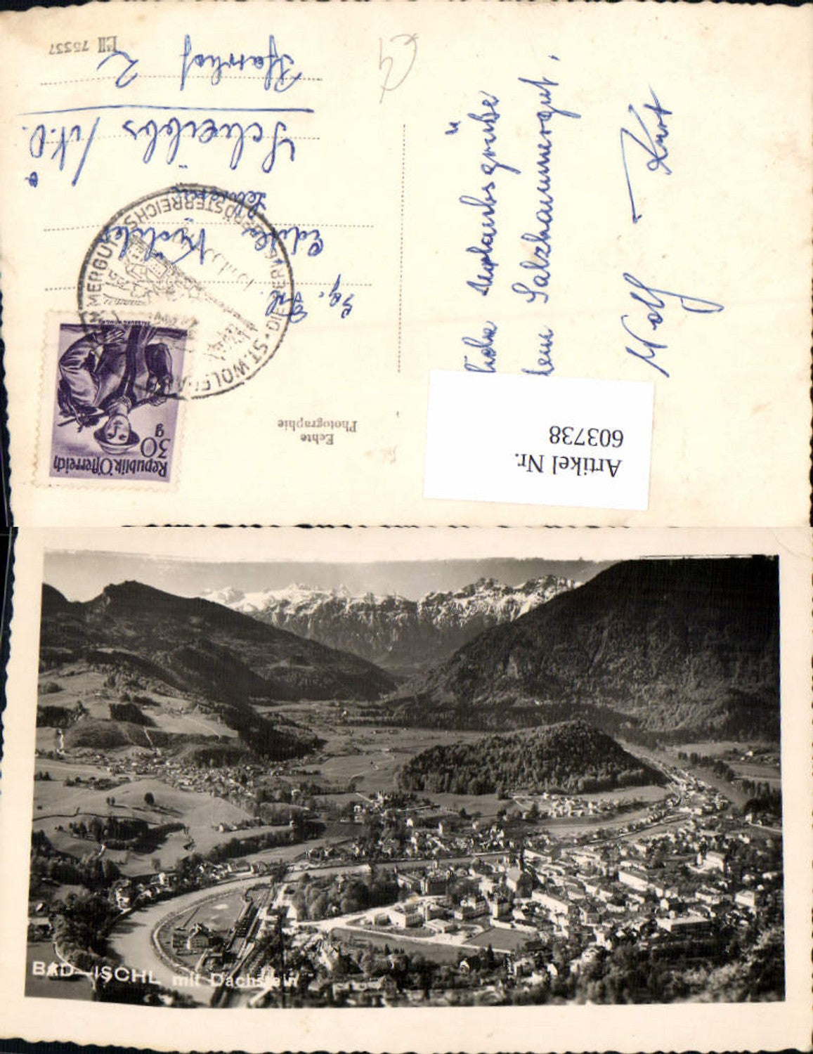 603738,Foto Ak Bad Ischl m. Dachstein