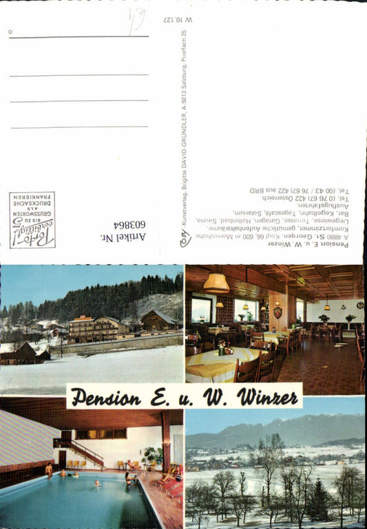 603864,Mehrbild Ak St Georgen i. Attergau Pension Winzer Hallenbad Winteransicht