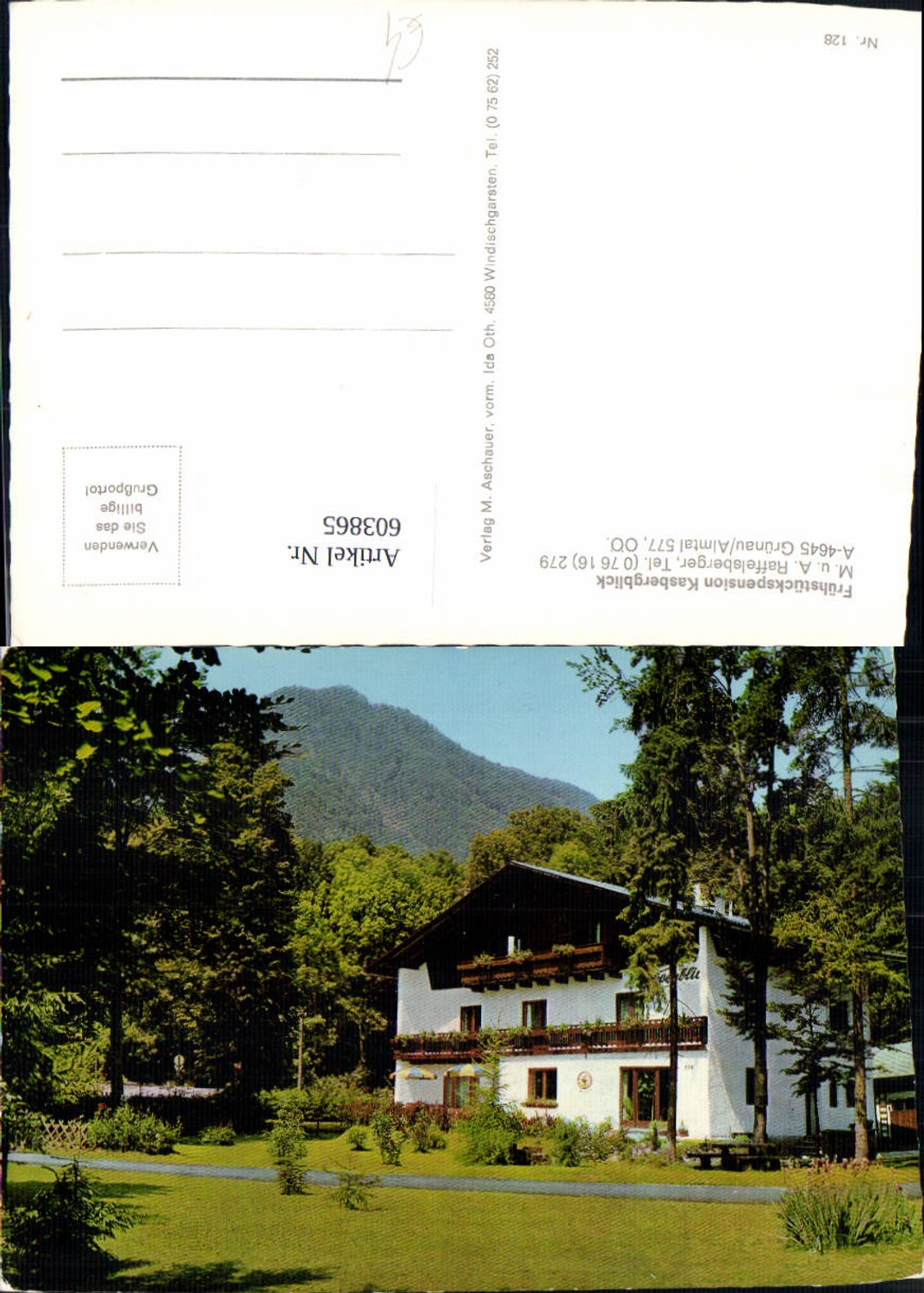 603865,Grünau i. Almtal Frühstückspension Kasbergblick