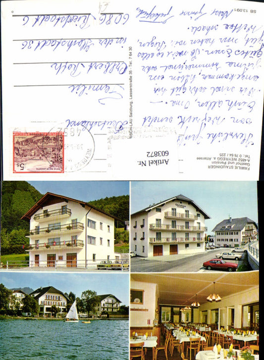 603872,Mehrbild Ak Weyregg a. Attersee Gästehaus Gasthof Staudinger Segelboot Segeln