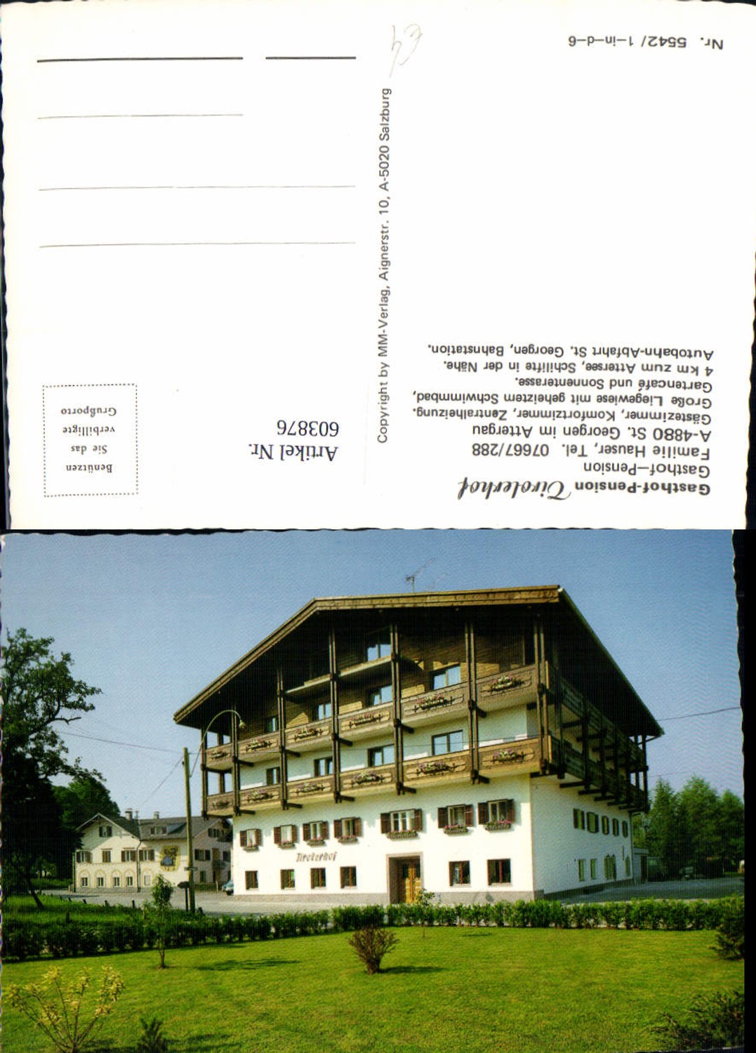 603876,St Georgen i. Attergau Gasthof Pension Tirolerhof