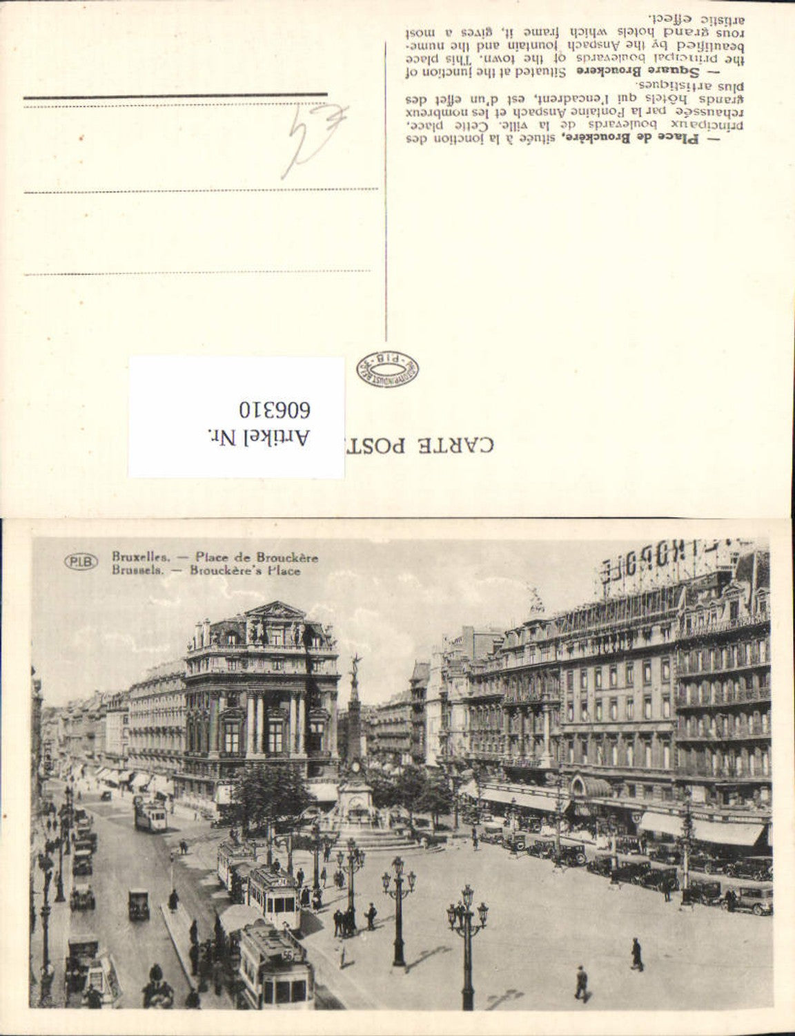 606310,Brüssel Bruxelles Place de Brouckere Square Brouckere Straßenbahn