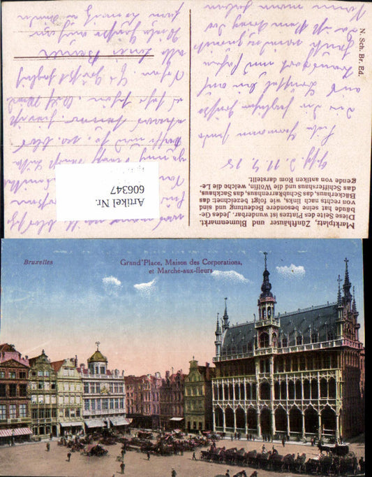 606347,Brüssel Bruxelles Marktplatz Zünfthäuser u. Blumenmarkt Grand Place Maison des Corporations