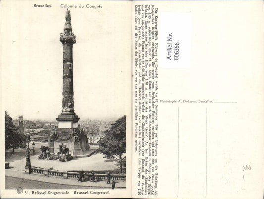 606366,Brüssel Bruxelles Colonne du Congres Kongressäule
