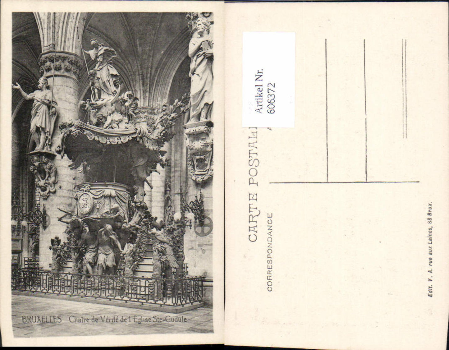 606372,Brüssel Bruxelles Chaire de Verite de l Eglise Ste Gudule Kirche Innenansicht